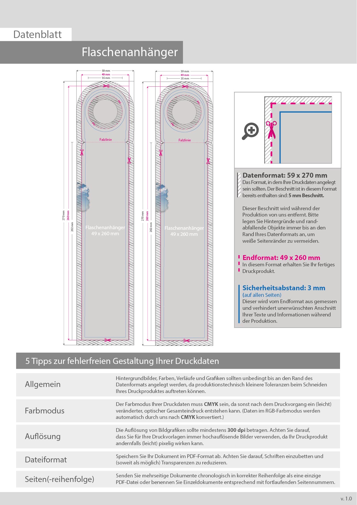 Product Bild flaschenanh__nger_49_x_260_mm_mit_falz__4_4-farbig_beidseitig_bedruckt__mit_beidseitiger_folienkaschierung_matt